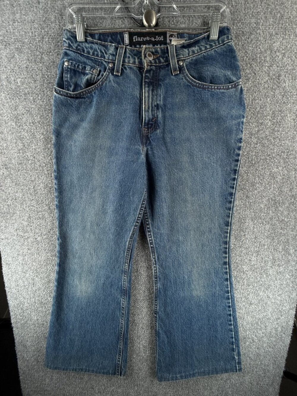 VTG Levi's Silver Tab Flares A Lot 57657 Blue Jeans Disco 1998 Y2K ACTL 28X27.5